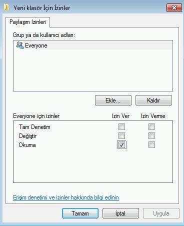 Paylaşım izinleri ( Sharing Permission )